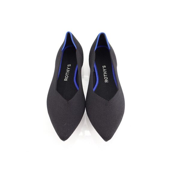 Rothys The Flat Knit Size 6 Black Slip On Pointed Heel Ballet Comfy Nwb - Picture 3 of 10